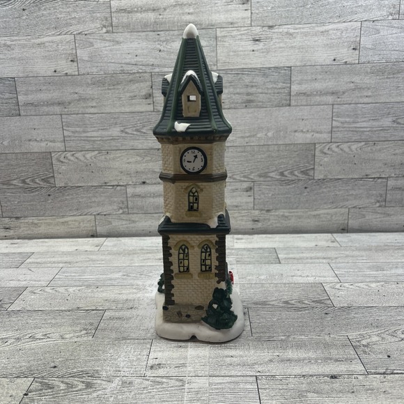 St Nicholas Square The Christmas Village Collection CLOCK TOWER 1998 & Light - Picture 4 of 6